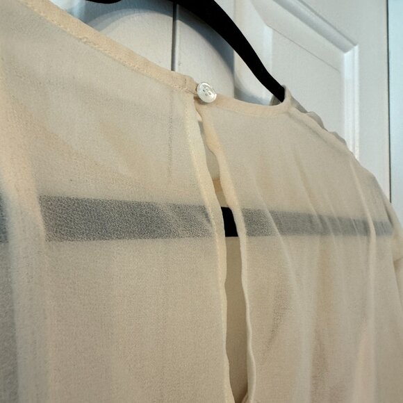 ARITZIA Wilfred Cream Chiffon Bodysuit Blouse | Size Small - Picture 4 of 11
